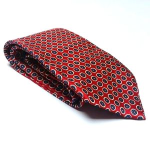 Lauren Ralph Lauren Green Label 100% Silk Neck Tie Red White Blue Yellow
